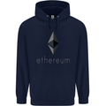 Ethereum Crypto Currency Childrens Kids Hoodie Navy Blue
