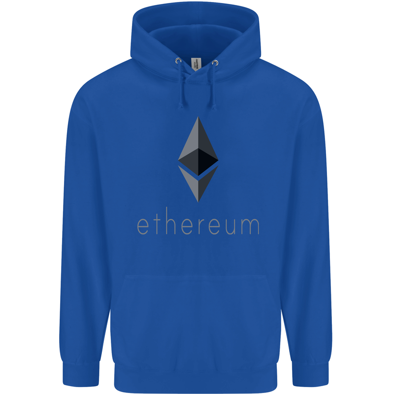 Ethereum Crypto Currency Childrens Kids Hoodie Royal Blue