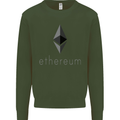 Ethereum Crypto Currency Kids Sweatshirt Jumper Forest Green