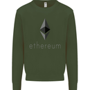 Ethereum Crypto Currency Kids Sweatshirt Jumper Forest Green