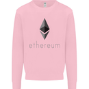 Ethereum Crypto Currency Kids Sweatshirt Jumper Light Pink