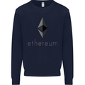 Ethereum Crypto Currency Kids Sweatshirt Jumper Navy Blue