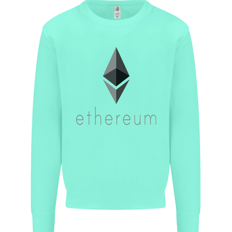 Ethereum Crypto Currency Kids Sweatshirt Jumper Peppermint