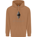 Ethereum Crypto Currency Mens 80% Cotton Hoodie Caramel Latte