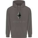 Ethereum Crypto Currency Mens 80% Cotton Hoodie Charcoal