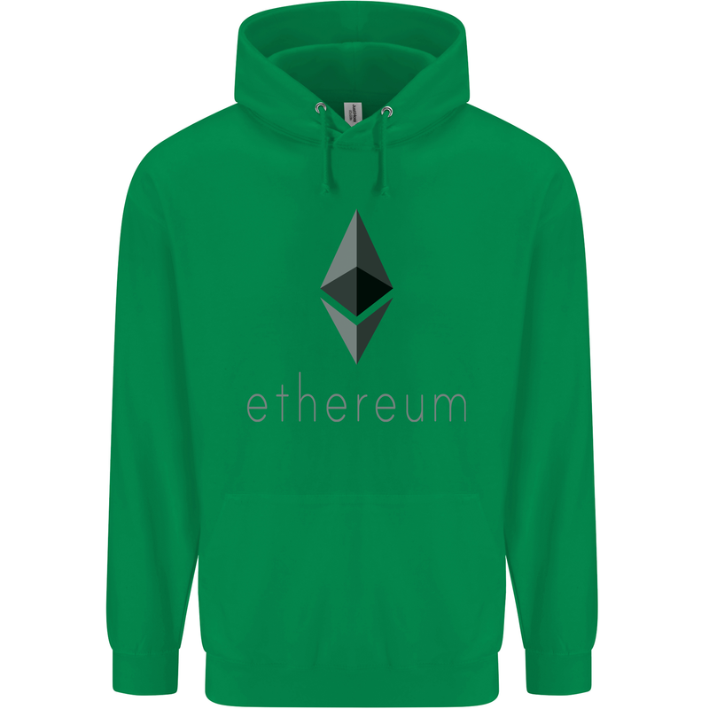 Ethereum Crypto Currency Mens 80% Cotton Hoodie Irish Green