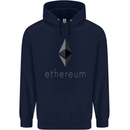 Ethereum Crypto Currency Mens 80% Cotton Hoodie Navy Blue