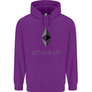 Ethereum Crypto Currency Mens 80% Cotton Hoodie Purple