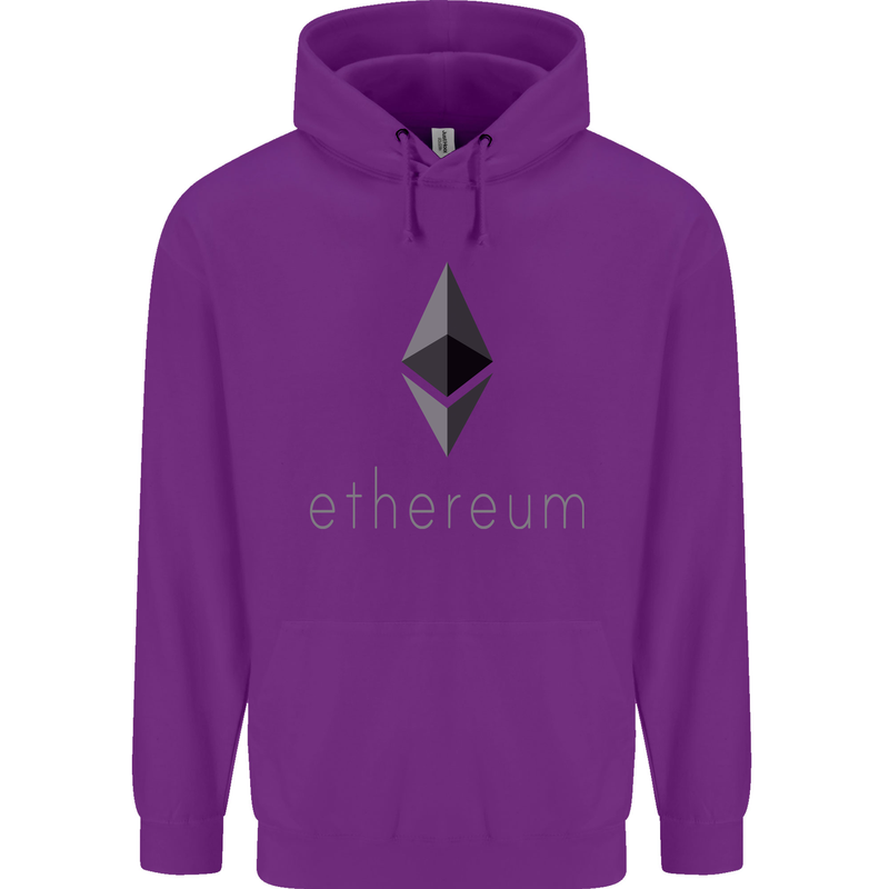 Ethereum Crypto Currency Mens 80% Cotton Hoodie Purple