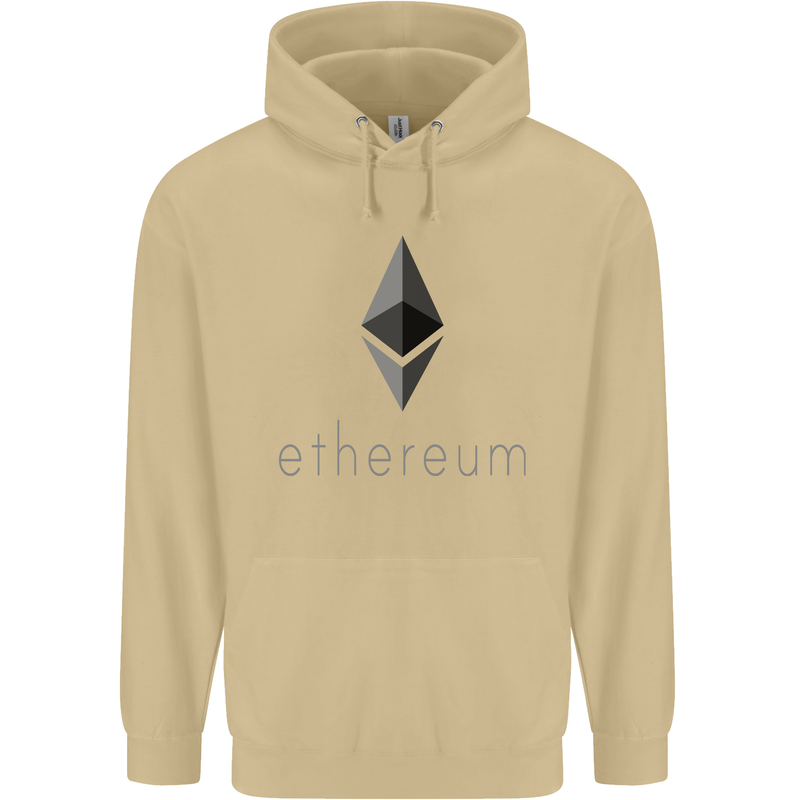 Ethereum Crypto Currency Mens 80% Cotton Hoodie Sand