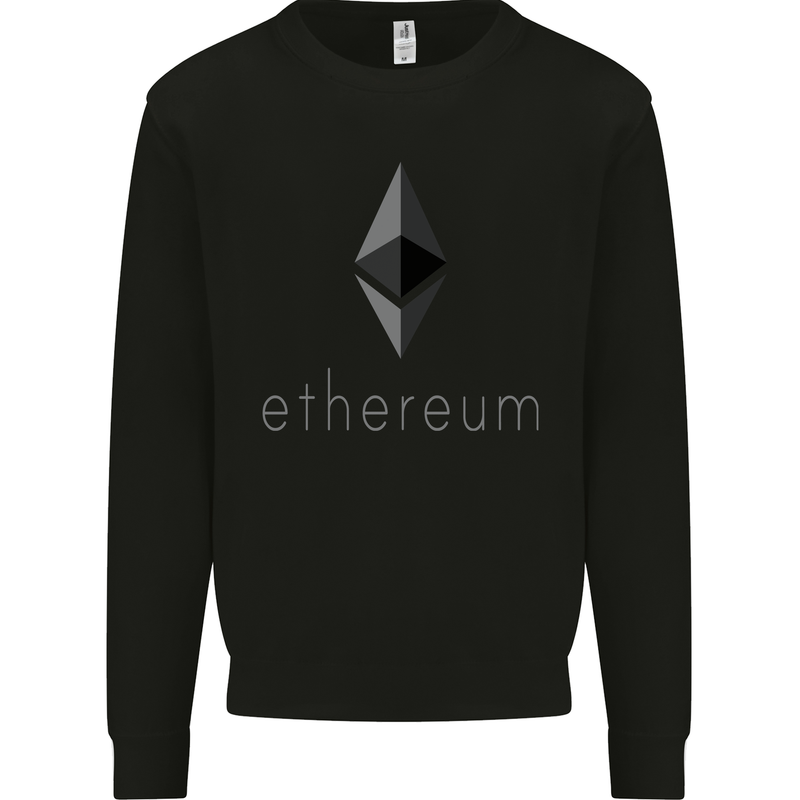 Ethereum Crypto Currency Mens Sweatshirt Jumper Black