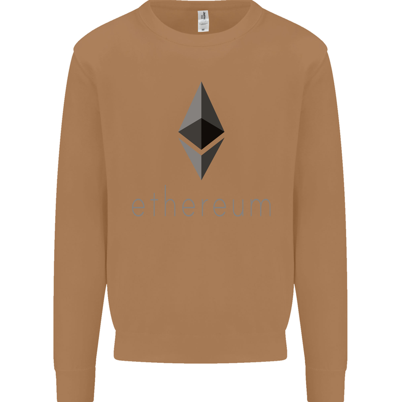 Ethereum Crypto Currency Mens Sweatshirt Jumper Caramel Latte