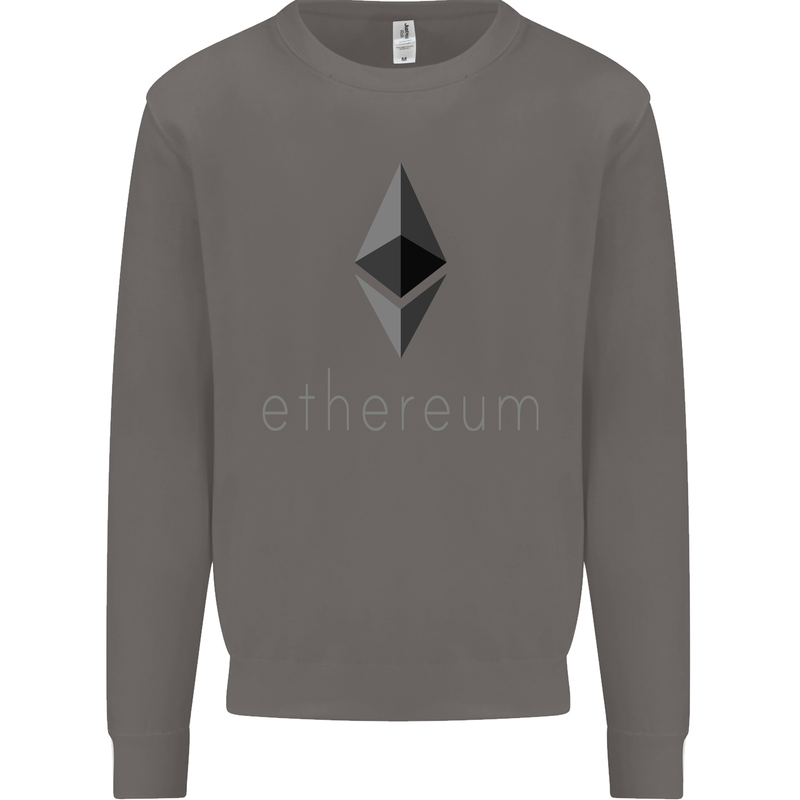 Ethereum Crypto Currency Mens Sweatshirt Jumper Charcoal