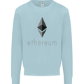 Ethereum Crypto Currency Mens Sweatshirt Jumper Light Blue