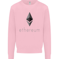 Ethereum Crypto Currency Mens Sweatshirt Jumper Light Pink
