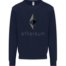 Ethereum Crypto Currency Mens Sweatshirt Jumper Navy Blue