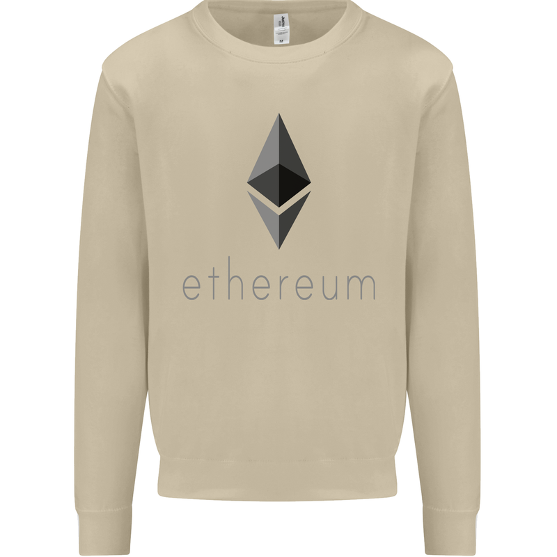 Ethereum Crypto Currency Mens Sweatshirt Jumper Sand