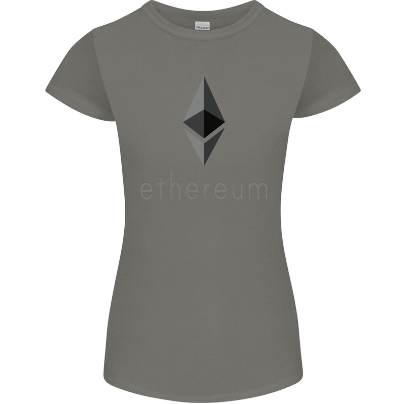 Ethereum Crypto Currency Womens Petite Cut T-Shirt Charcoal