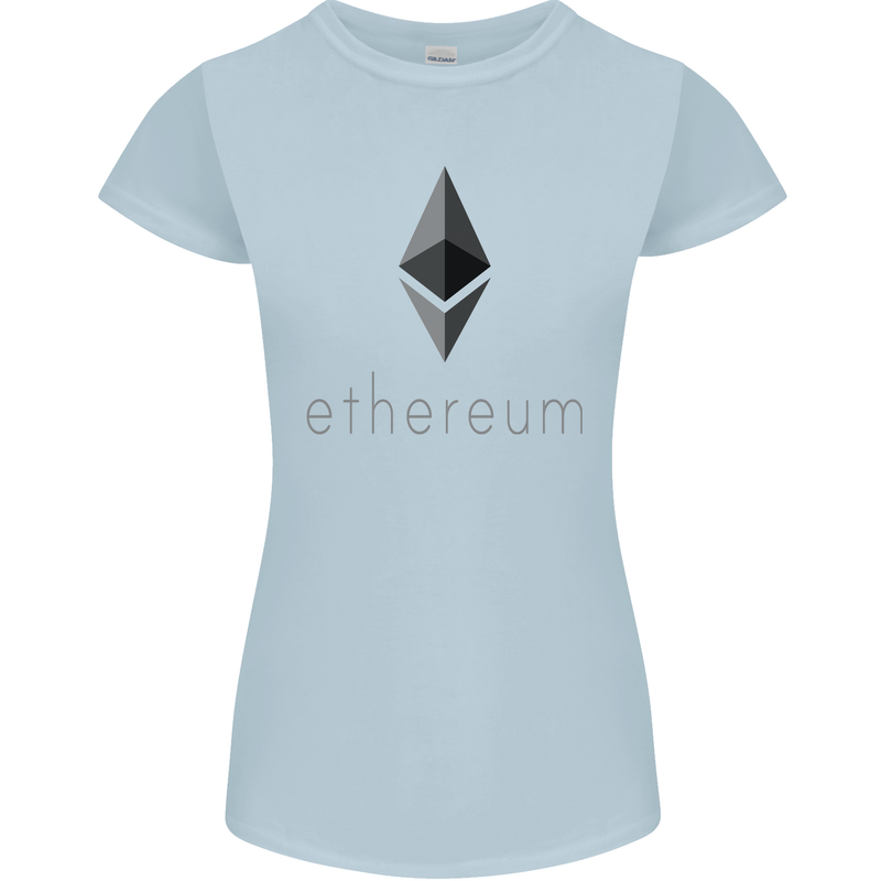 Ethereum Crypto Currency Womens Petite Cut T-Shirt Light Blue