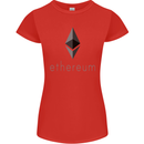 Ethereum Crypto Currency Womens Petite Cut T-Shirt Red