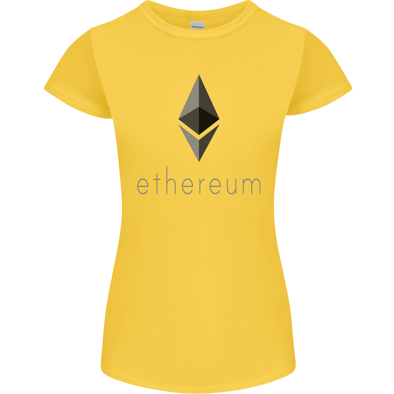 Ethereum Crypto Currency Womens Petite Cut T-Shirt Yellow
