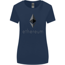 Ethereum Crypto Currency Womens Wider Cut T-Shirt Navy Blue