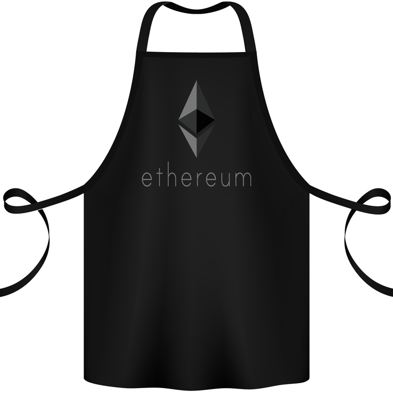 Ethereum Cryptocurrency Bitcoin Cotton Apron 100% Organic Black
