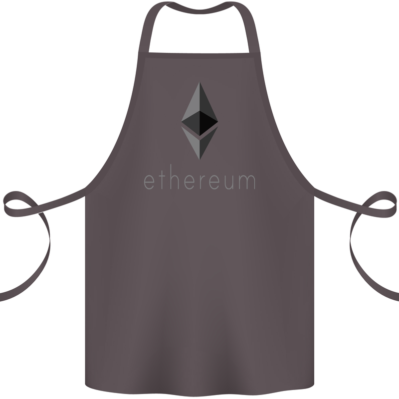 Ethereum Cryptocurrency Bitcoin Cotton Apron 100% Organic Dark Grey