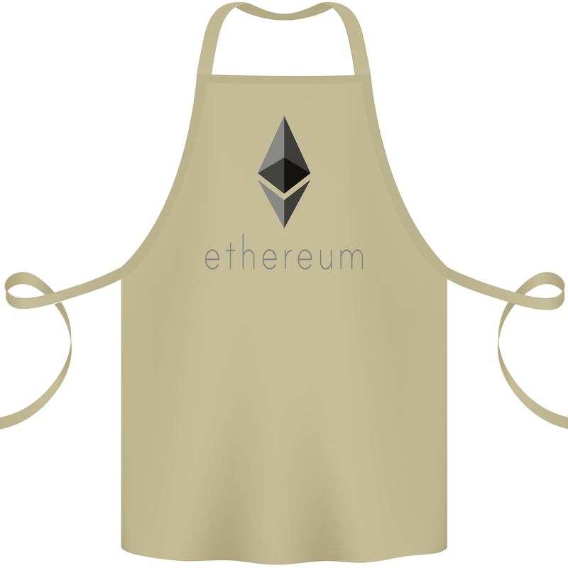 Ethereum Cryptocurrency Bitcoin Cotton Apron 100% Organic Khaki