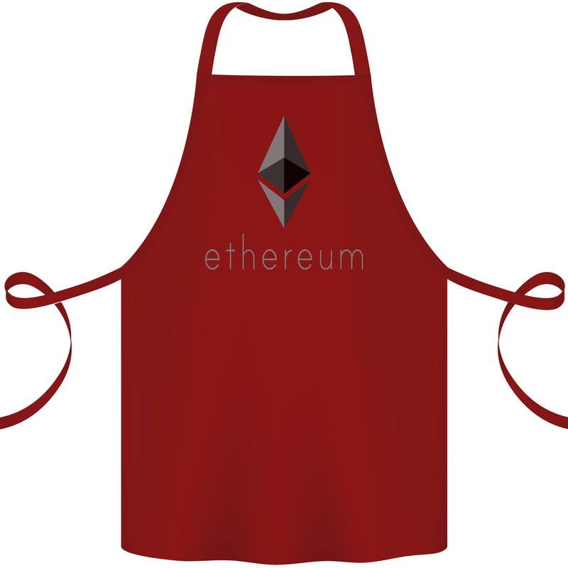 Ethereum Cryptocurrency Bitcoin Cotton Apron 100% Organic Maroon
