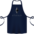 Ethereum Cryptocurrency Bitcoin Cotton Apron 100% Organic Navy Blue