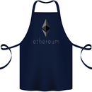 Ethereum Cryptocurrency Bitcoin Cotton Apron 100% Organic Navy Blue