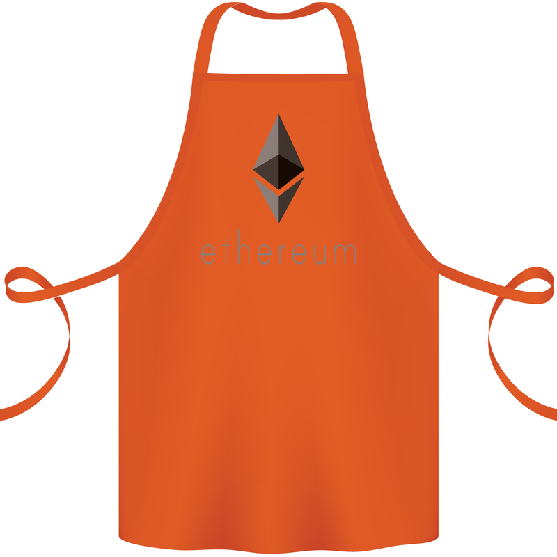 Ethereum Cryptocurrency Bitcoin Cotton Apron 100% Organic Orange