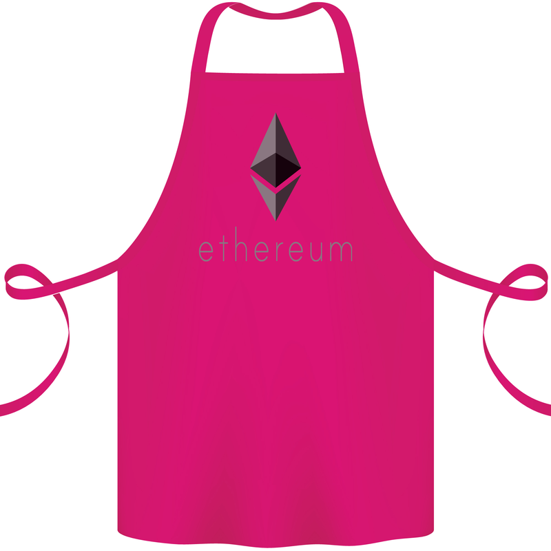 Ethereum Cryptocurrency Bitcoin Cotton Apron 100% Organic Pink