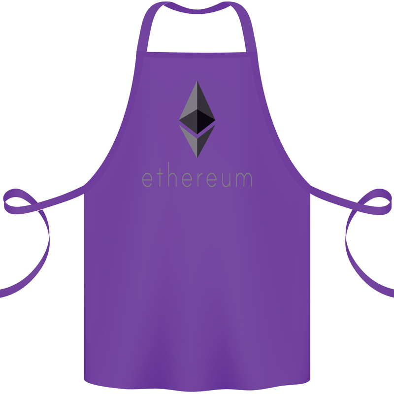 Ethereum Cryptocurrency Bitcoin Cotton Apron 100% Organic Purple
