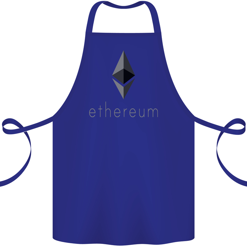 Ethereum Cryptocurrency Bitcoin Cotton Apron 100% Organic Royal Blue