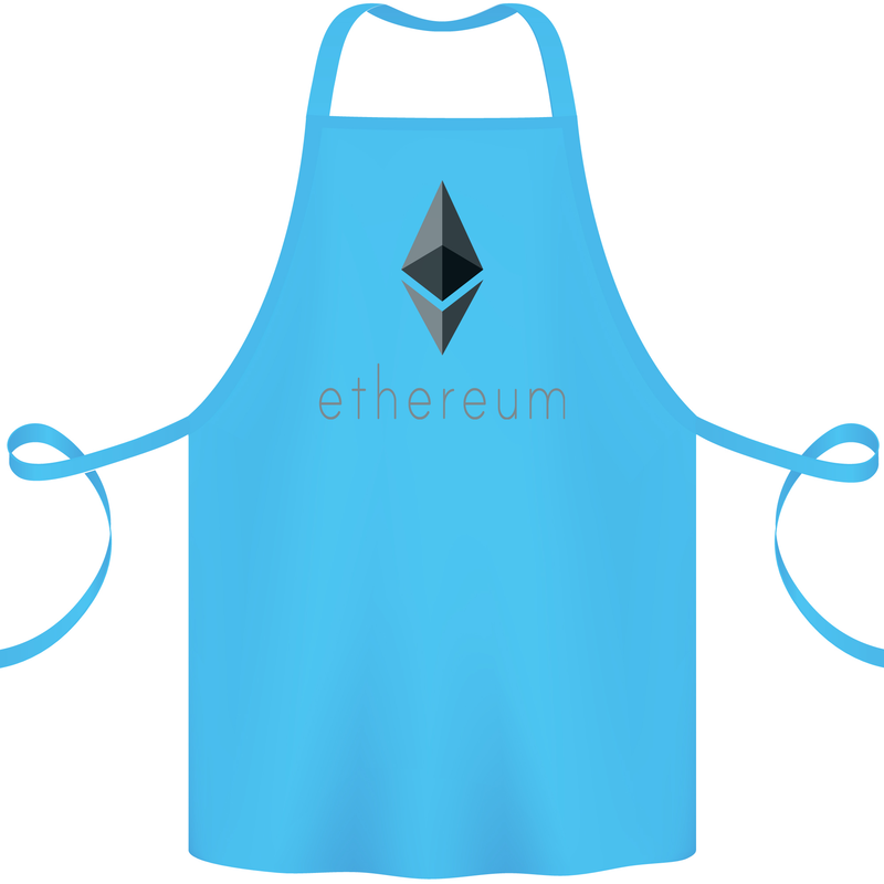 Ethereum Cryptocurrency Bitcoin Cotton Apron 100% Organic Turquoise