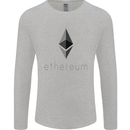 Ethereum Cryptocurrency Bitcoin Mens Long Sleeve T-Shirt Sports Grey