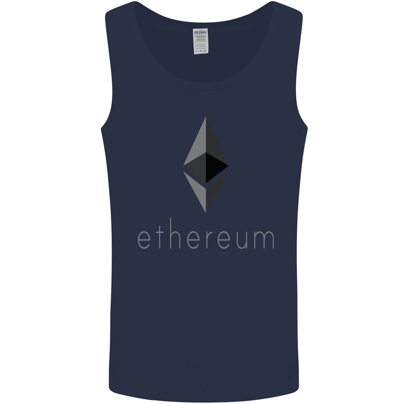 Ethereum Cryptocurrency Bitcoin Mens Vest Tank Top Navy Blue