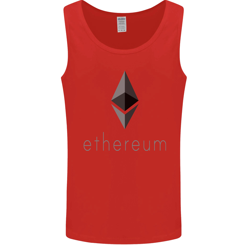 Ethereum Cryptocurrency Bitcoin Mens Vest Tank Top Red
