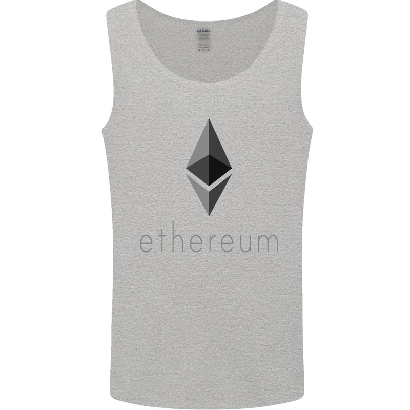 Ethereum Cryptocurrency Bitcoin Mens Vest Tank Top Sports Grey