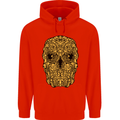 Ethnic Skull Gothic Tribal Demon Childrens Kids Hoodie Bright Red