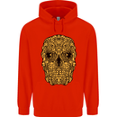 Ethnic Skull Gothic Tribal Demon Childrens Kids Hoodie Bright Red