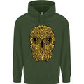 Ethnic Skull Gothic Tribal Demon Childrens Kids Hoodie Forest Green