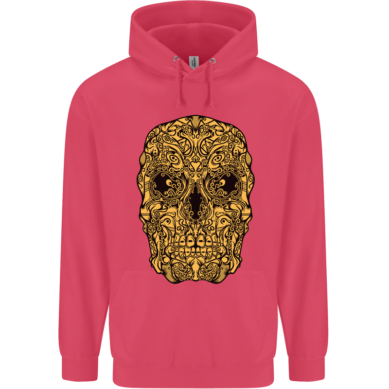 Ethnic Skull Gothic Tribal Demon Childrens Kids Hoodie Heliconia