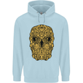 Ethnic Skull Gothic Tribal Demon Childrens Kids Hoodie Light Blue