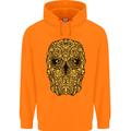 Ethnic Skull Gothic Tribal Demon Childrens Kids Hoodie Orange