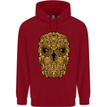 Ethnic Skull Gothic Tribal Demon Childrens Kids Hoodie Red