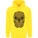 Ethnic Skull Gothic Tribal Demon Childrens Kids Hoodie Yellow