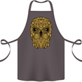 Ethnic Skull Gothic Tribal Demon Cotton Apron 100% Organic Dark Grey